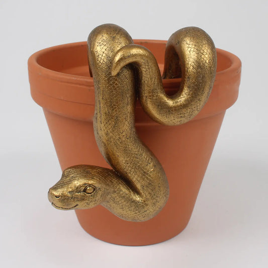Gold Resin Snake Pot Hanger