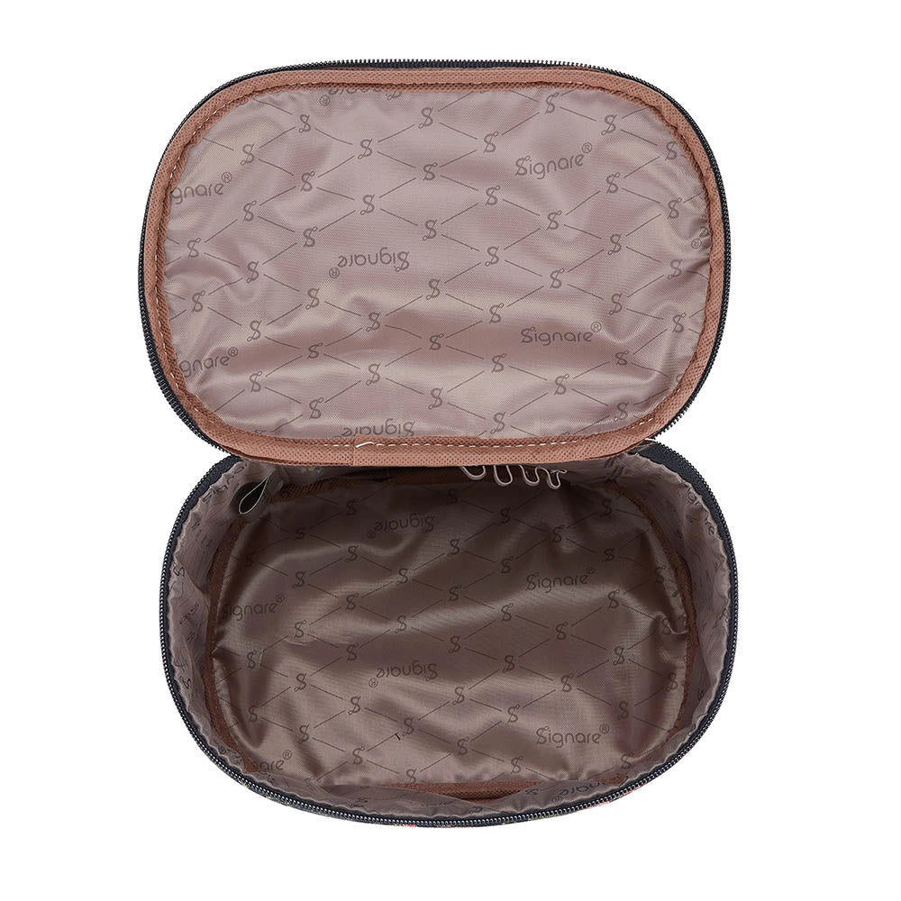 Morning Garden Black Toiletry Vanity Travel Bag