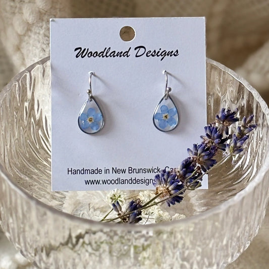 Forget-Me-Not Teardrop Hook Earrings