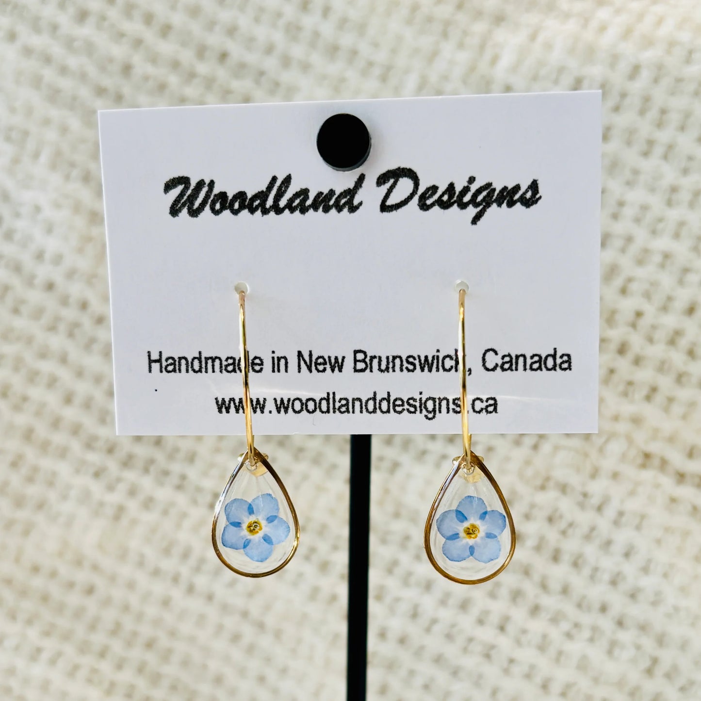 Forget-Me-Not Teardrop Hoop Earrings