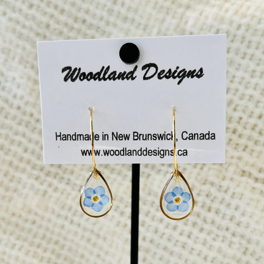 Forget-Me-Not Teardrop Hoop Earrings