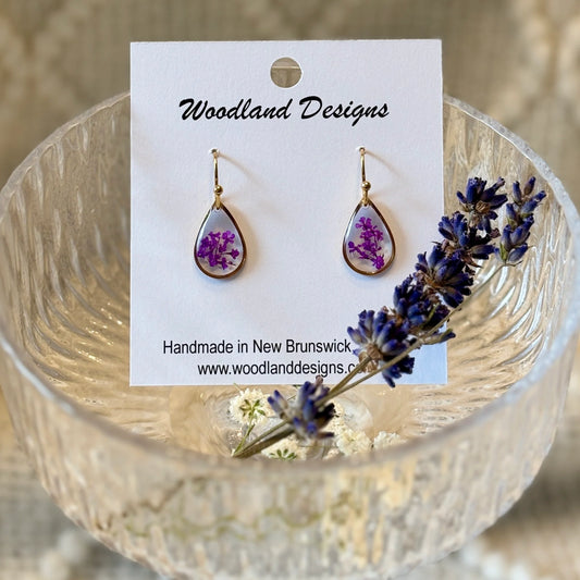 Queen Anne's Lace Teardrop Hook Earrings