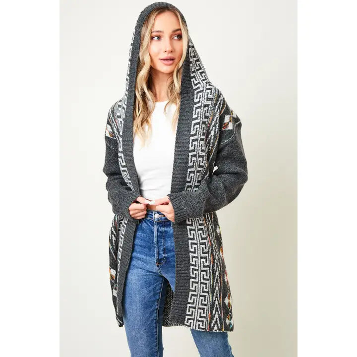 Long Sleeve Open Front Hoodie Cardigan