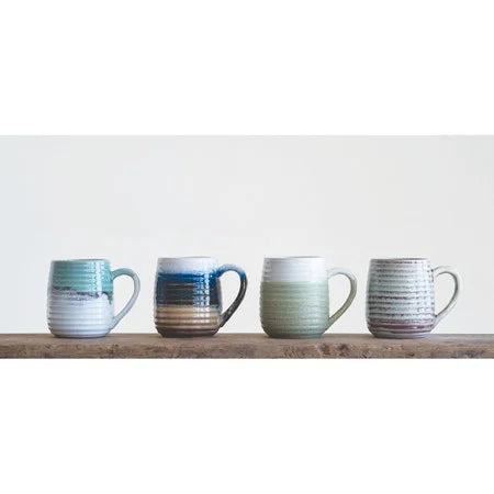 16oz Stoneware Ribbed Mug