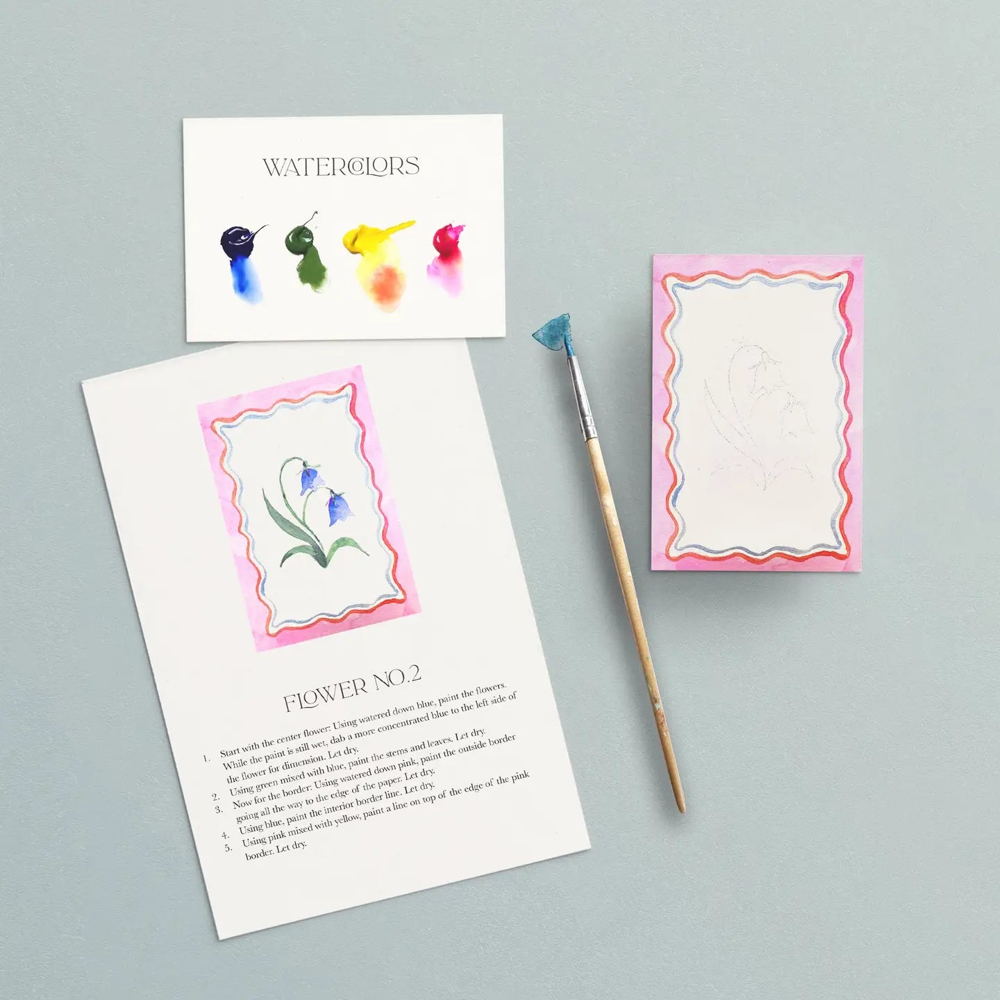 Mini Watercolour Painting Kit- Flowers