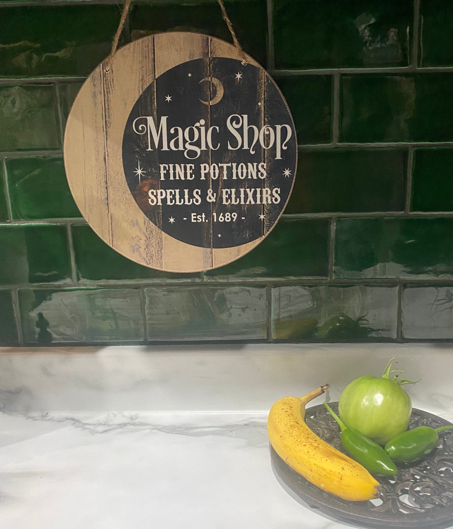 Magic Shop Round Hanging Sign