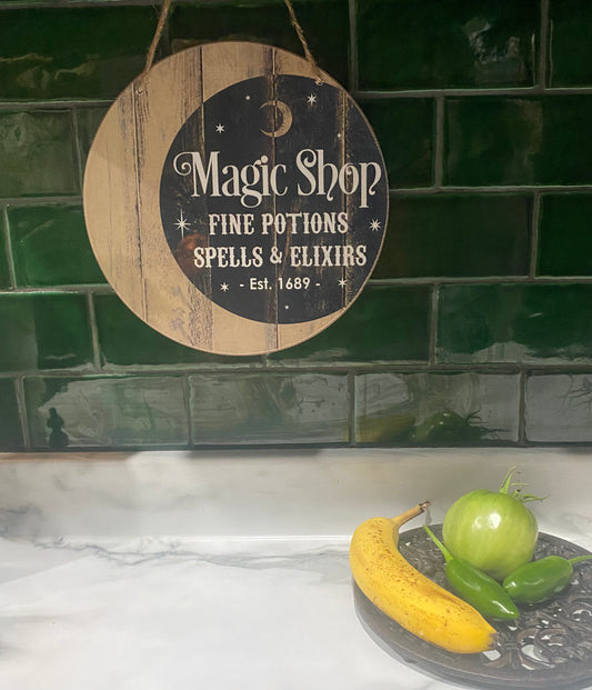 Magic Shop Round Hanging Sign