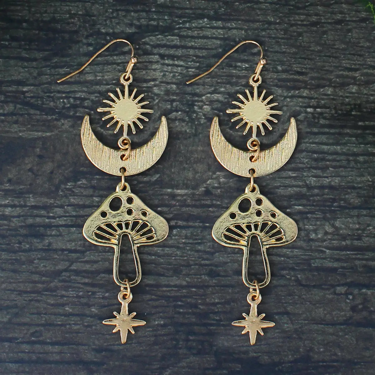 Magical Mushroom Lunar Earrings