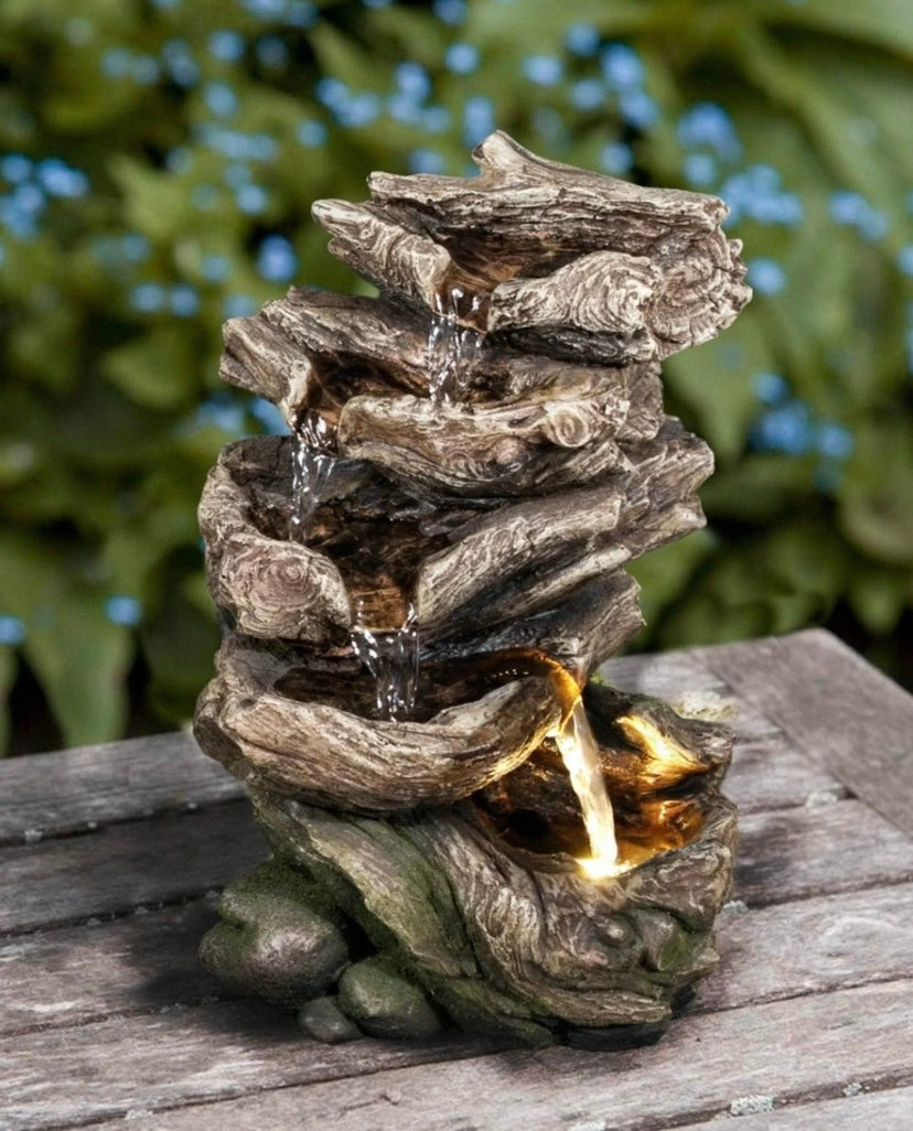 Multi Level Logs Led Fountain