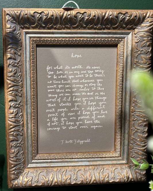 Hope Script Framed Antique Print 10" x 12"