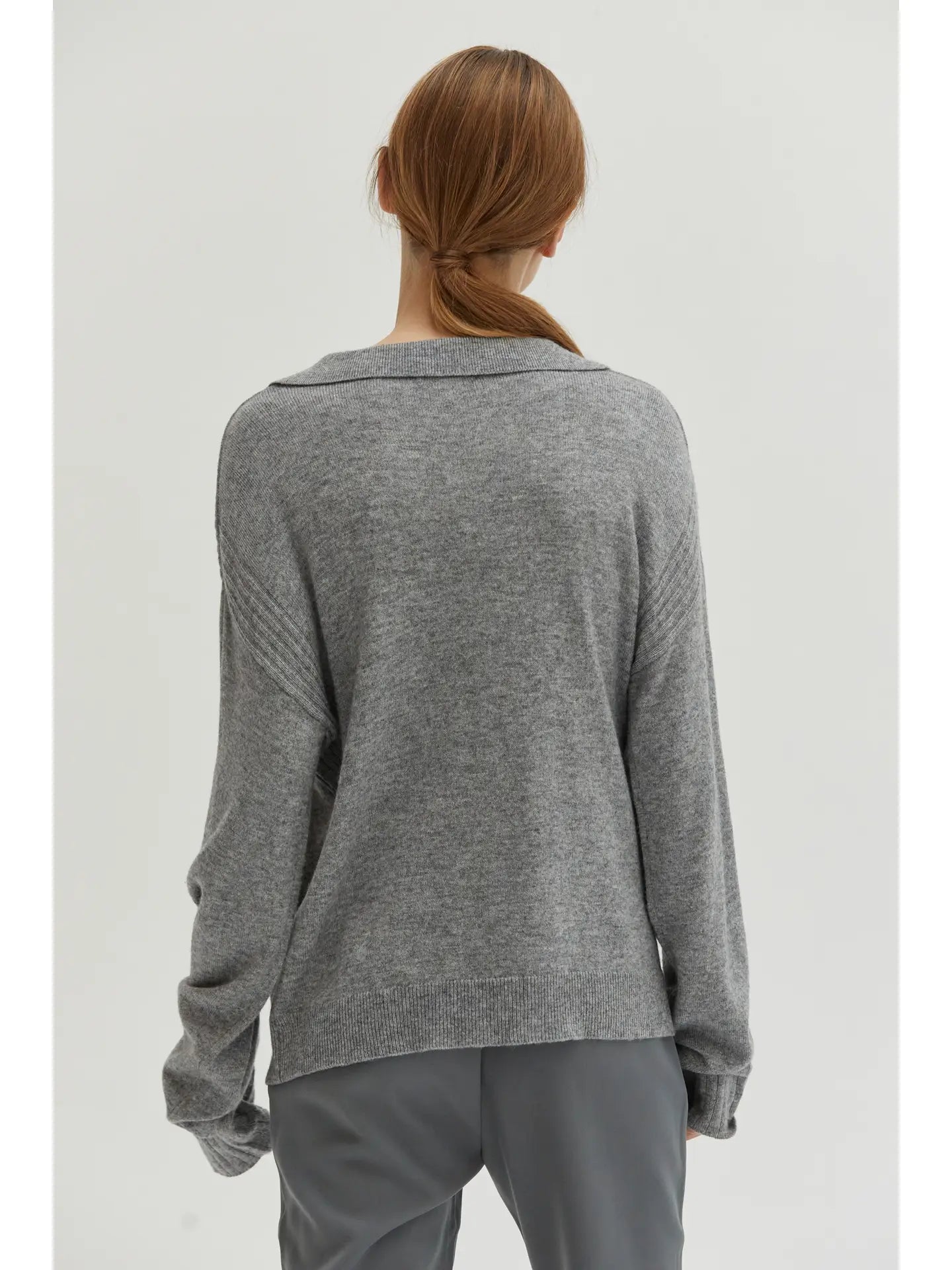 Maline Cashmere Softened Collared Sweater Top