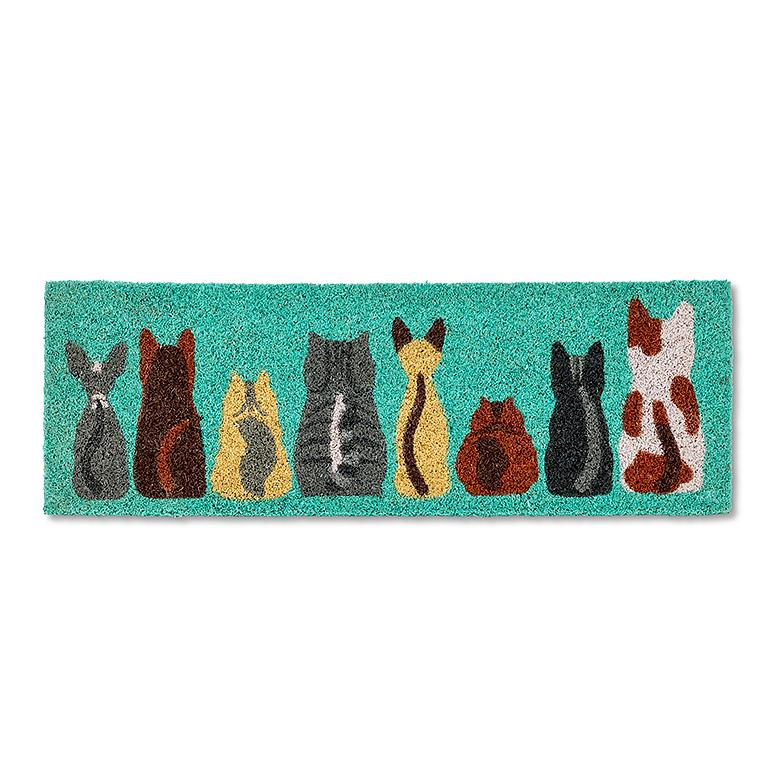Row of Cats Small Doormat