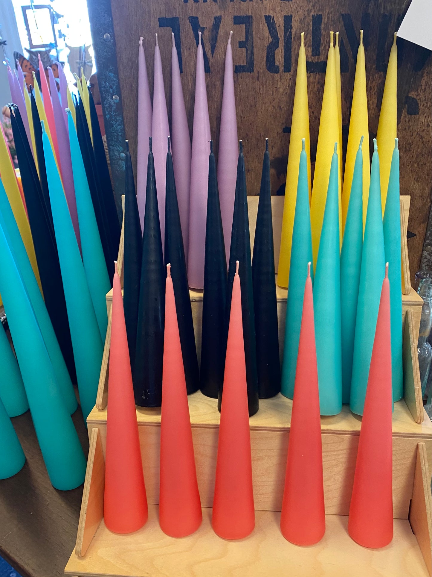 25cm High Quality Cone Candles Coloured By Hand in Denmark
