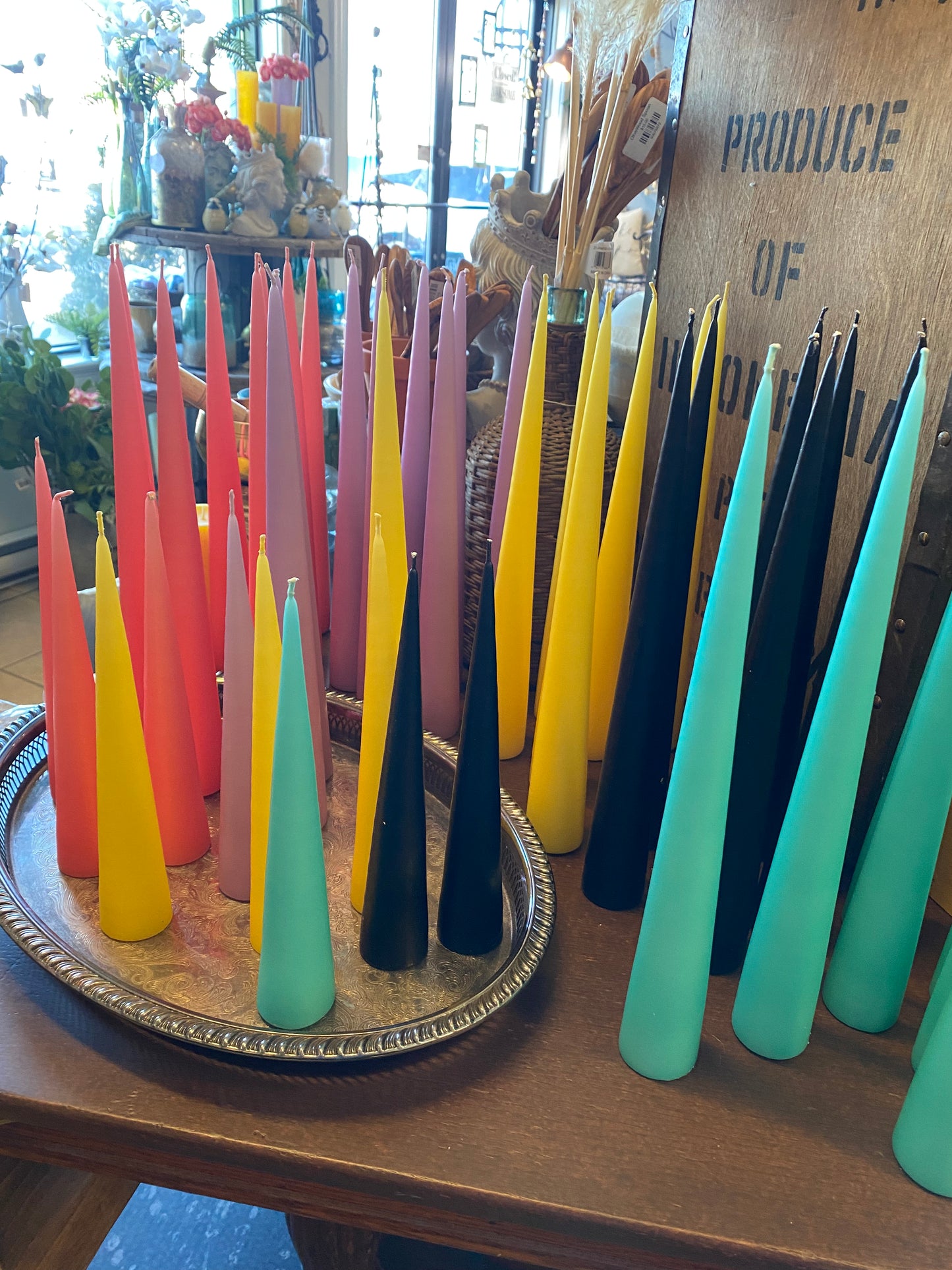 25cm High Quality Cone Candles Coloured By Hand in Denmark