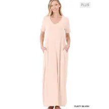 Short Sleeve Maxi Dress with Side Pockets