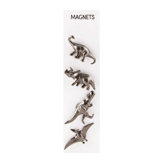 Cast Metal Dinosaur Magnets Set of 4
