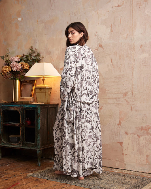 Fable Tree of Life Monochrome - Long Kimono - One Size