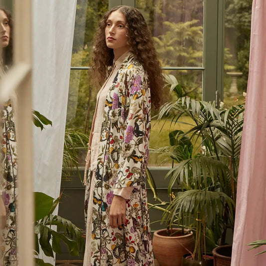Fable Floral Engravings Kimono