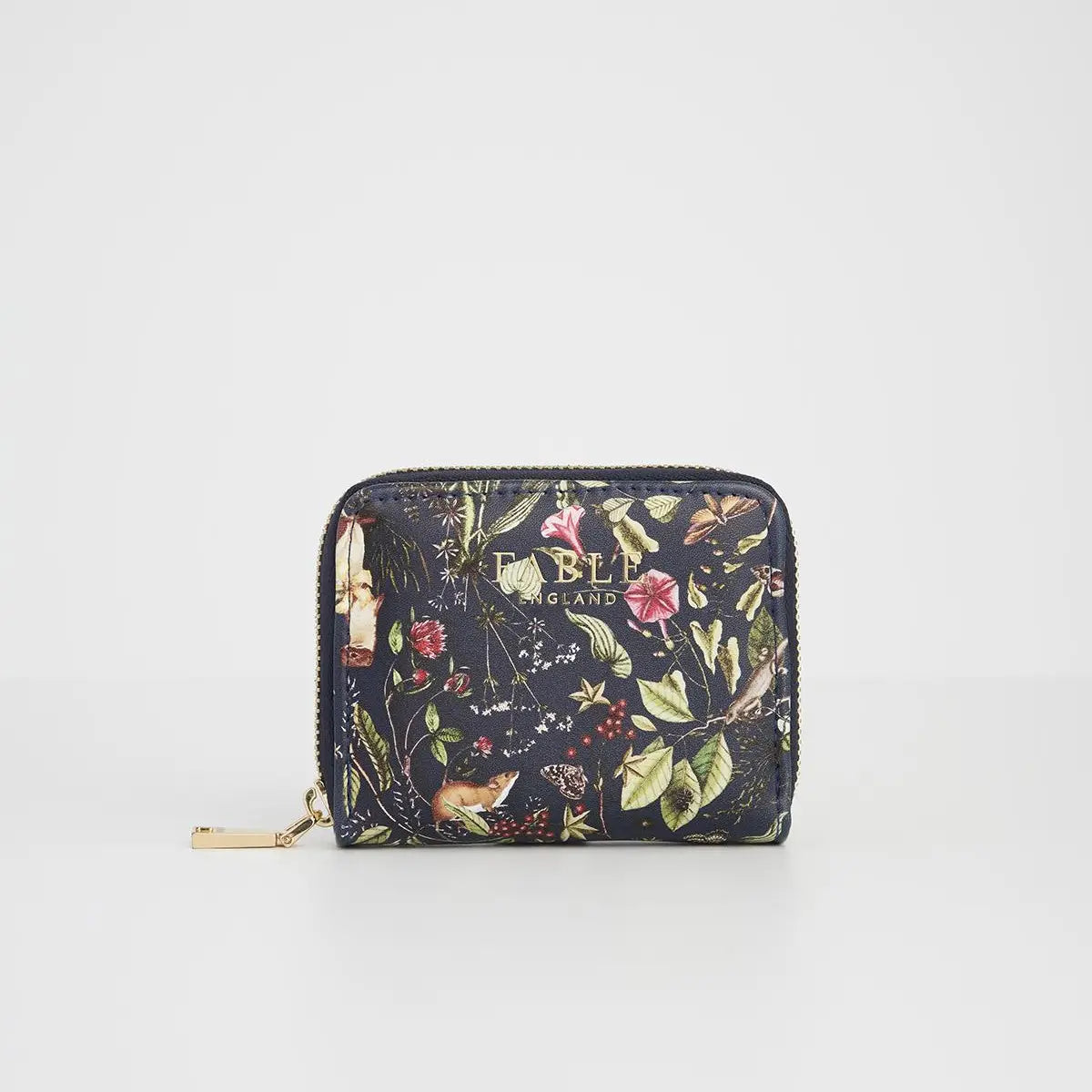 Fable Wolf Garden Small Navy Zip Wallet