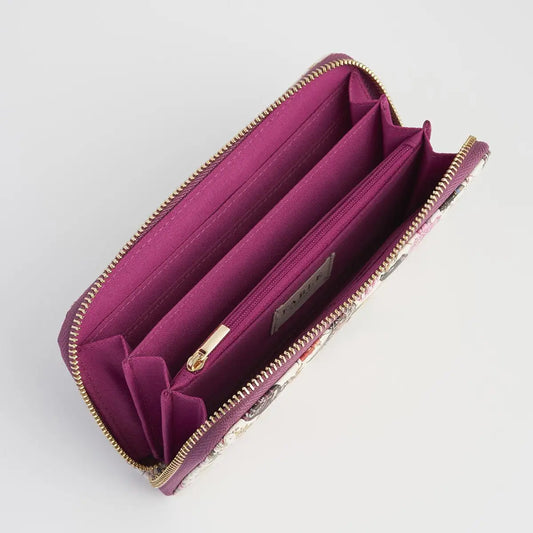 Fable Floral Engravings Large Zip Wallet
