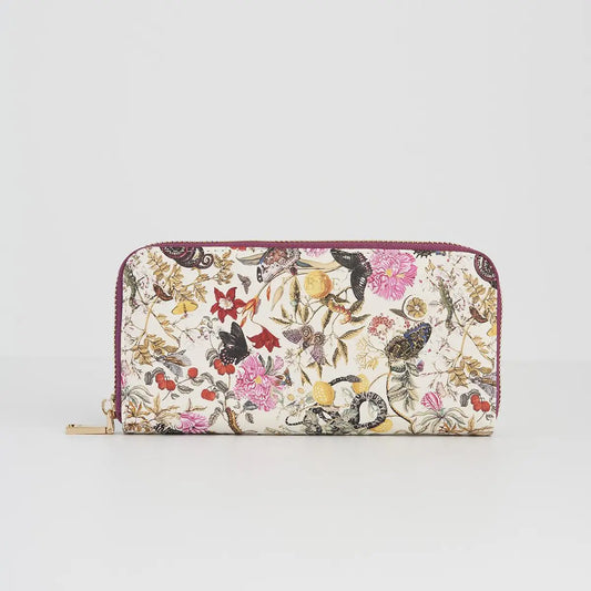 Fable Floral Engravings Large Zip Wallet