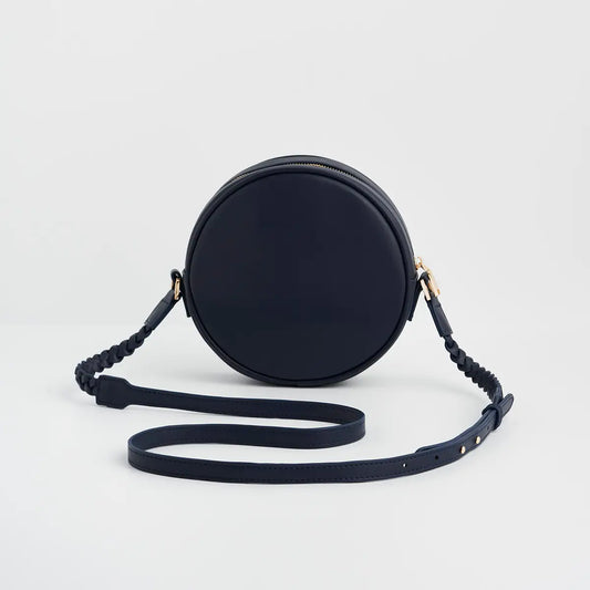 Red Admiral Navy Embroidered Circle Bag