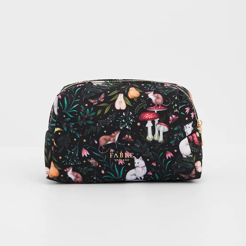 Niva Print Cosmetic Fable Pouch in Green