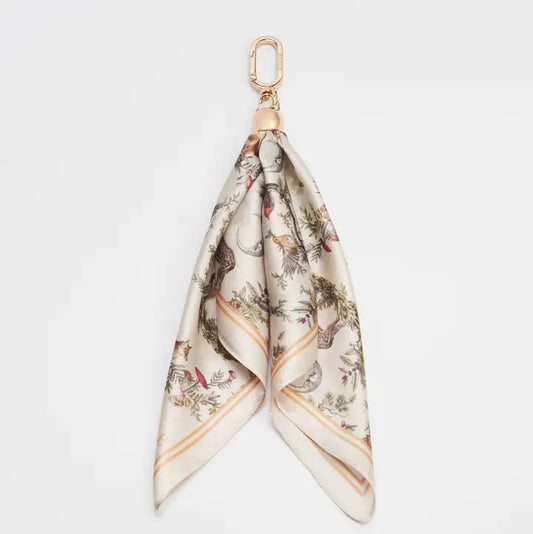 Scarf Bag Charm in Ivory Into the Woods