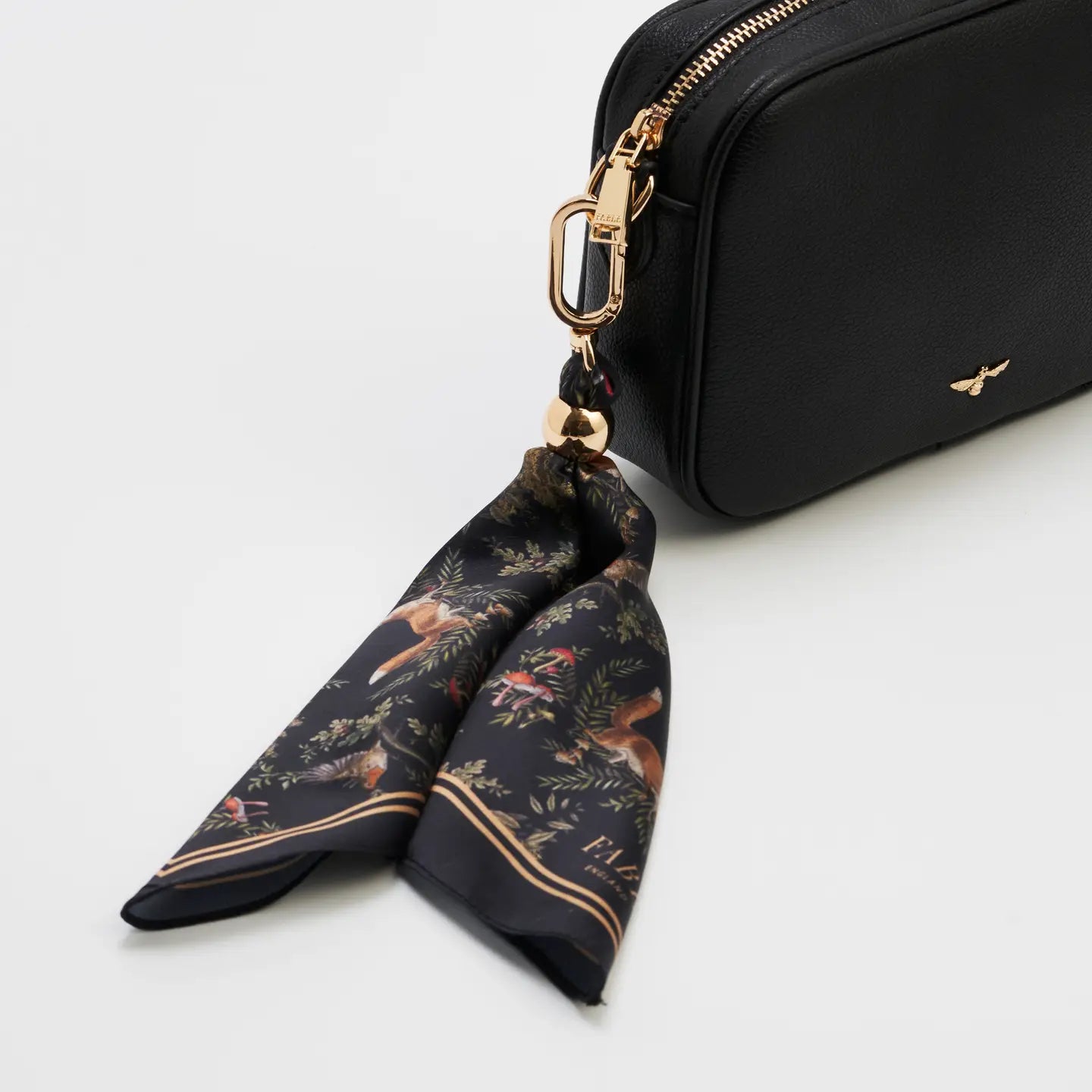 Fable Scarf Bag Charm in Black Into the Woods
