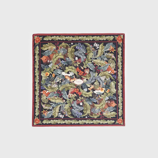 Green Woodland Solstice Square Fable Scarf 90 x 90cm