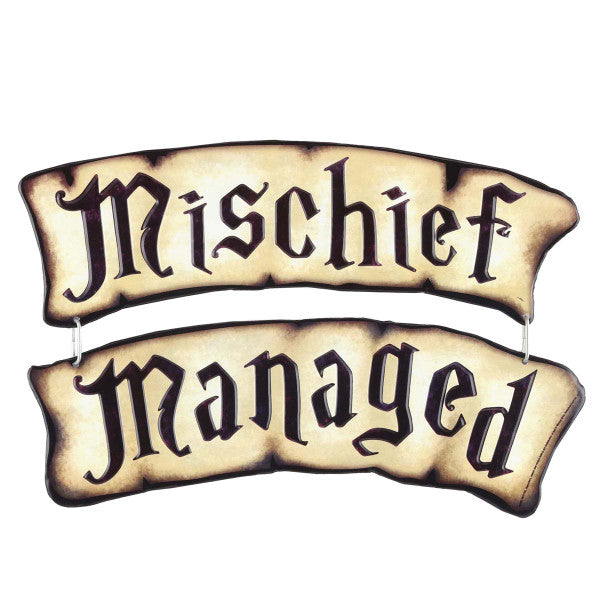 Mischief Managed Embossed Metal Sign
