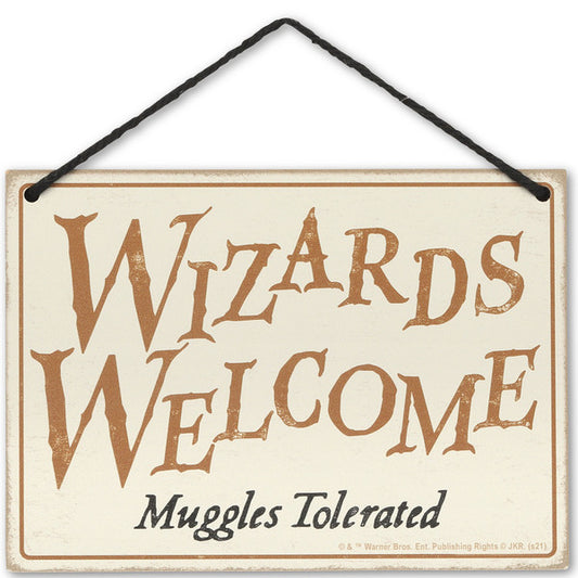 Wizards Welcome Double Sided Wall Decor With Hanger