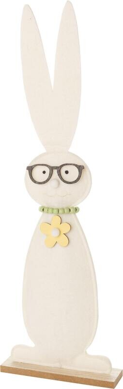 Felt Off-White Bunny in reading glasses