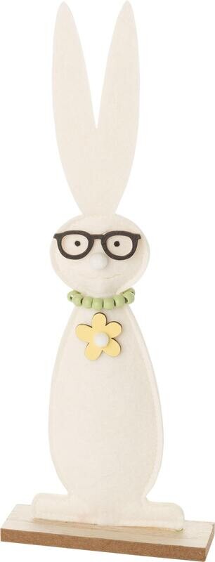 Felt Off-White Bunny in reading glasses