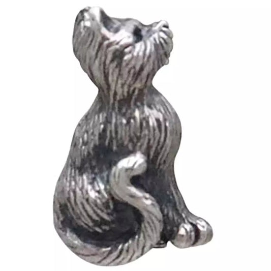 Sterling Silver 3D Sitting Cat Post Earrings