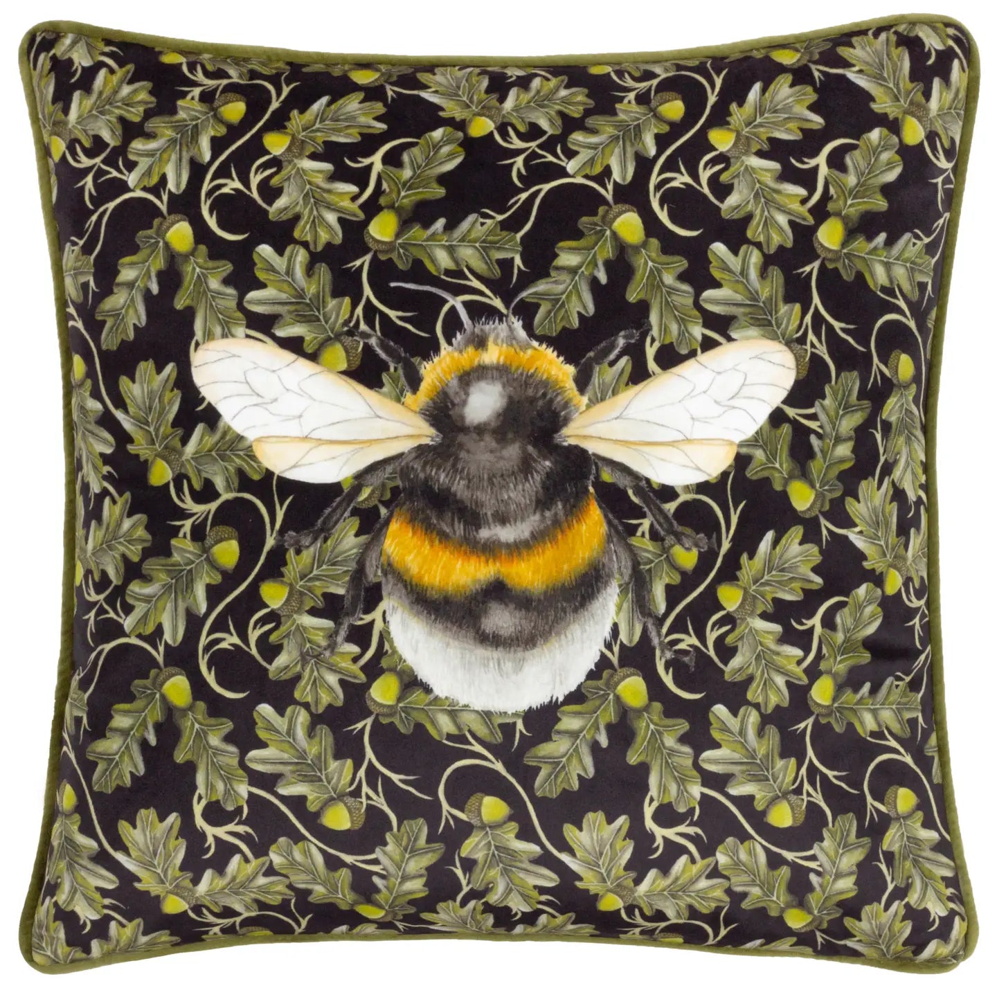 Braywick Orville Bee Printed Velvet Cushion
