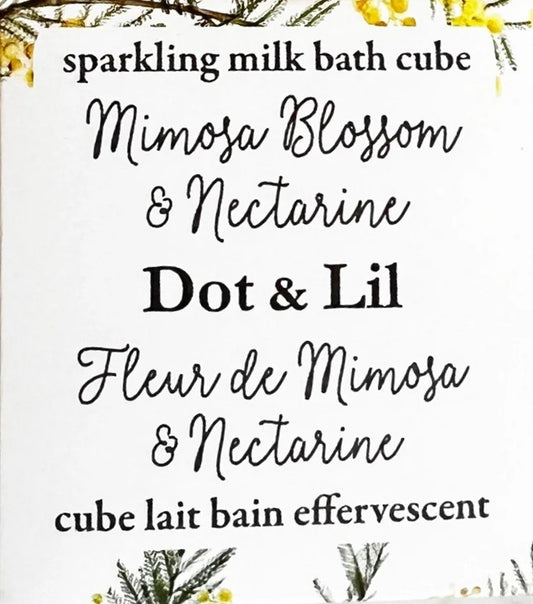 Mimosa Blossom & Nectarine Sparkling Milk Bath Cube