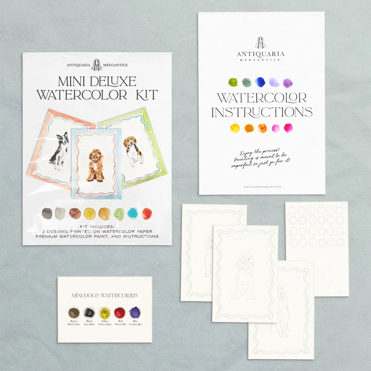 Mini Watercolour Painting Kit - Dogs