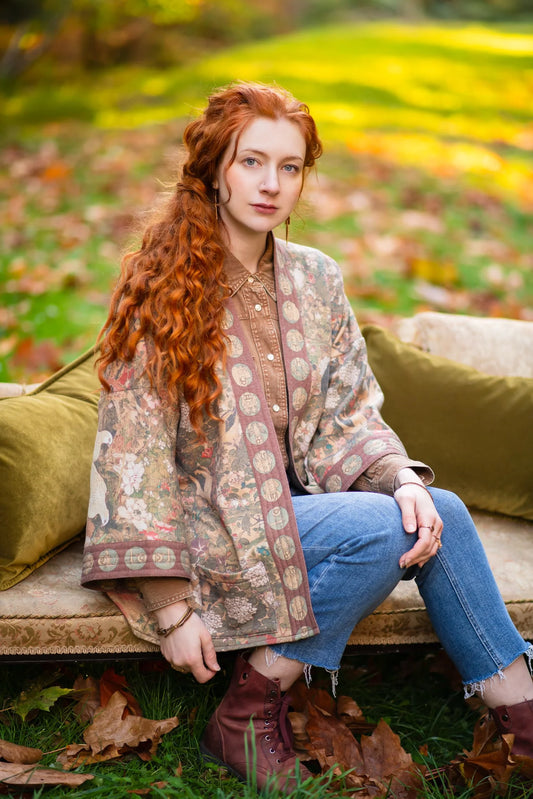 Dream Weaver Fleece Cottage Cardigan Kimono Jacket With Zodiac By Market Of Stars