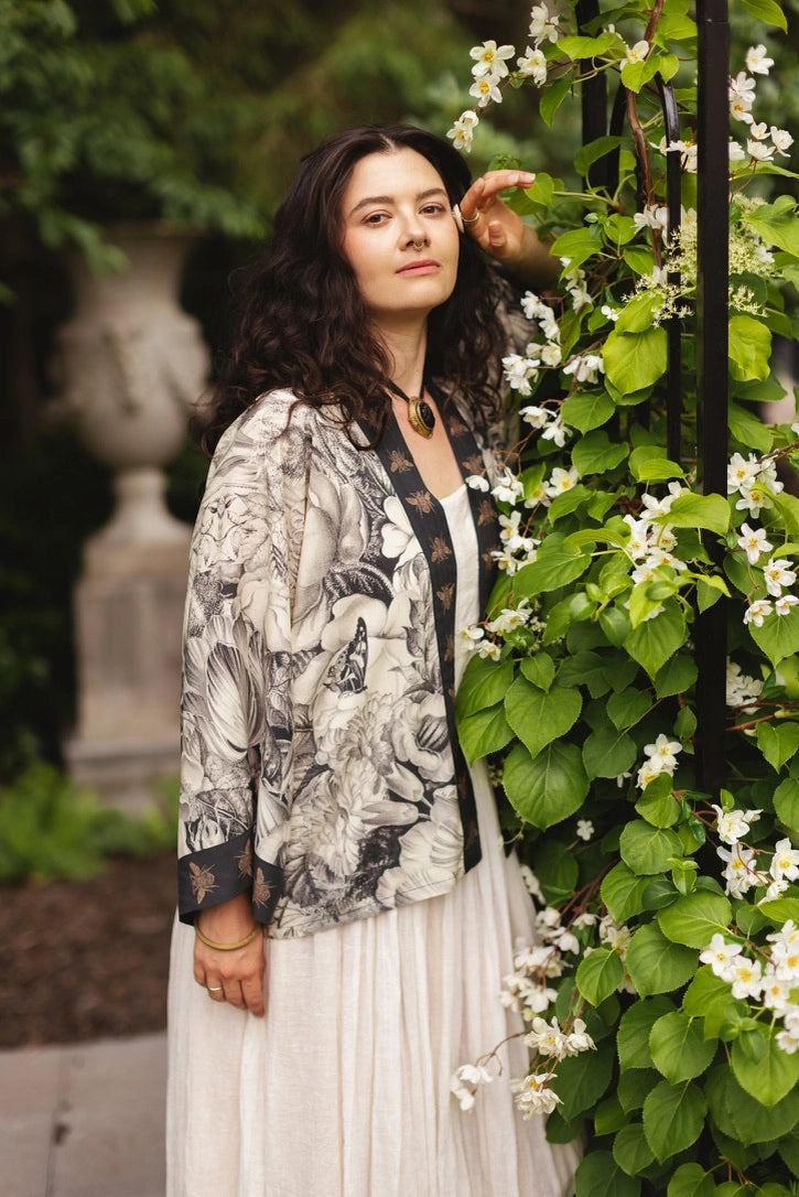 Honey & the Moon with Neutral Floral Print & Bees by Market of Stars