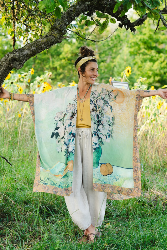 I Paint My Dream Bohemian Van Gogh Goddess Starduster Kimono By Market Of Stars