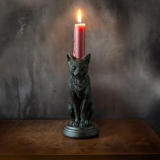 Faust's Familiar Cat Candle Holder