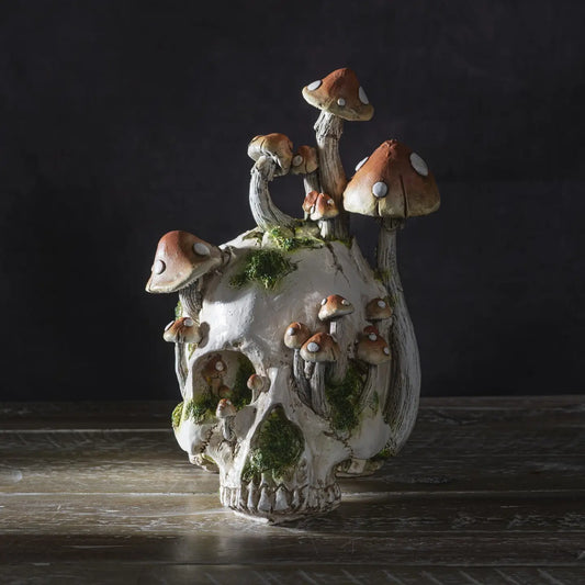 Skull with Mushrooms