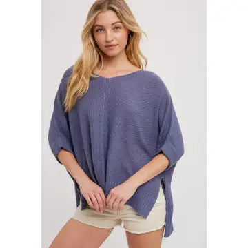 Dolman Sleeved Knit Pullover