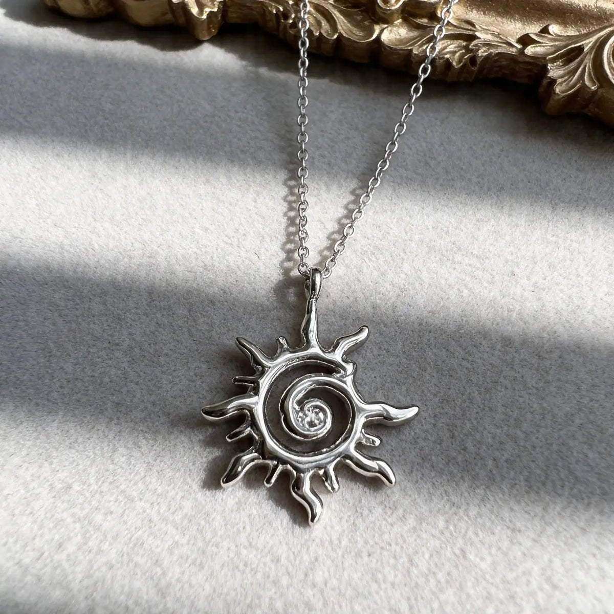 Sun Spiral Pendant Necklace