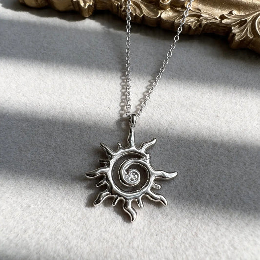 Sun Spiral Pendant Necklace