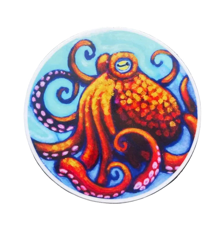 Octopus 3" Round Sticker
