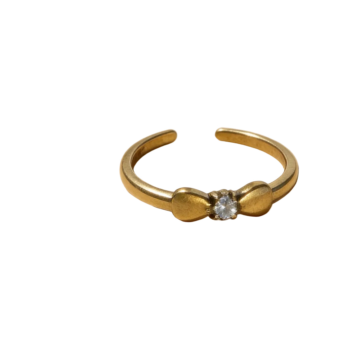 Dainty Adjustable Ring with Crystal