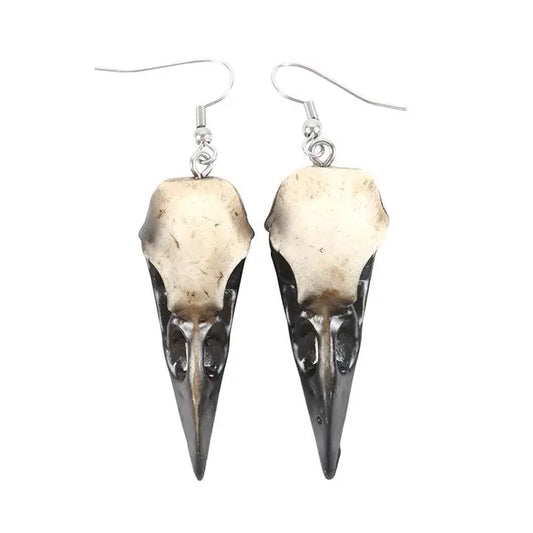Crow Skull Dangle Earrings