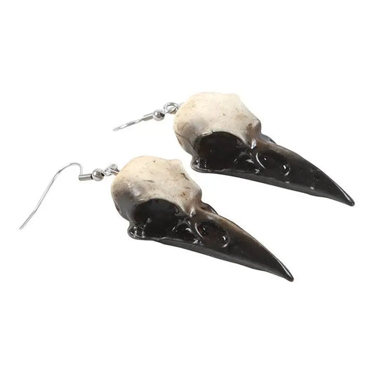 Crow Skull Dangle Earrings